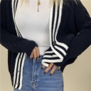 cardigan con bordo a righe contrast